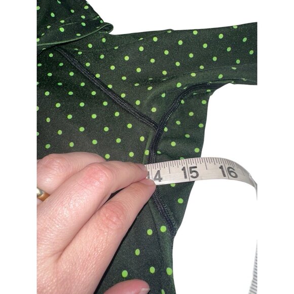 Women Nike Pro Hyperwarm 1/2 Zip Pullover Black/Neon Green Dots XS - Picture 6 of 7